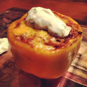 Grilled Chilli-Stuffed Bell Peppers